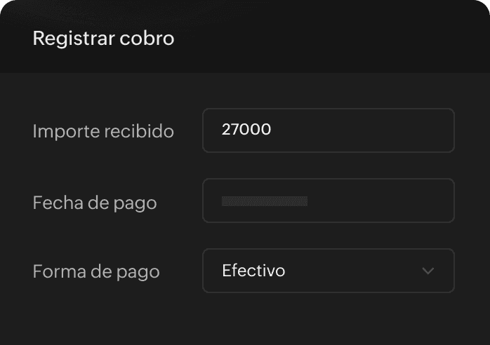 Pago sin conexión registrado en efectivo