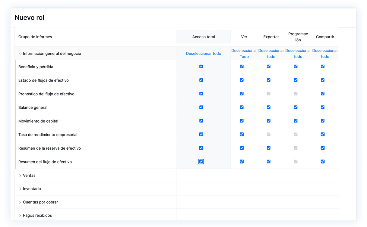 Compartir informes comerciales - Software de generación de informes de estados financieros | Zoho Books