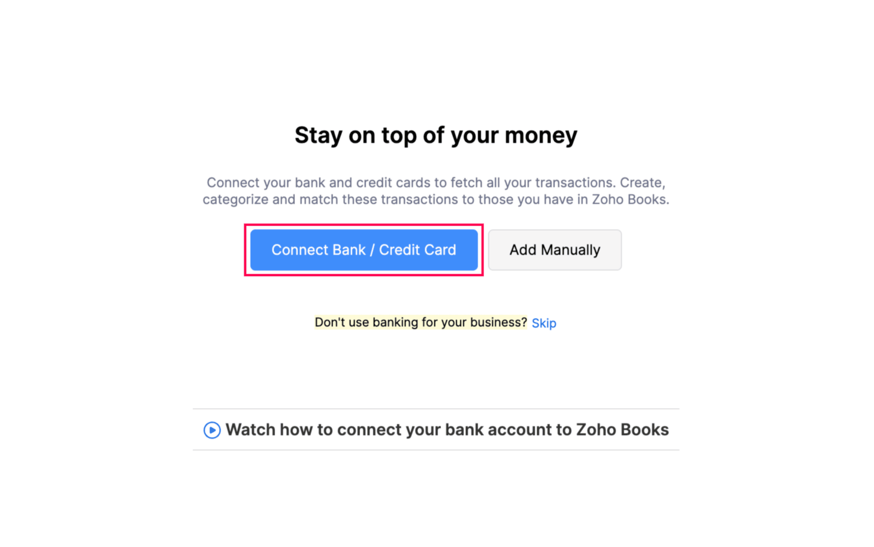 Connect Bank/Credit Card