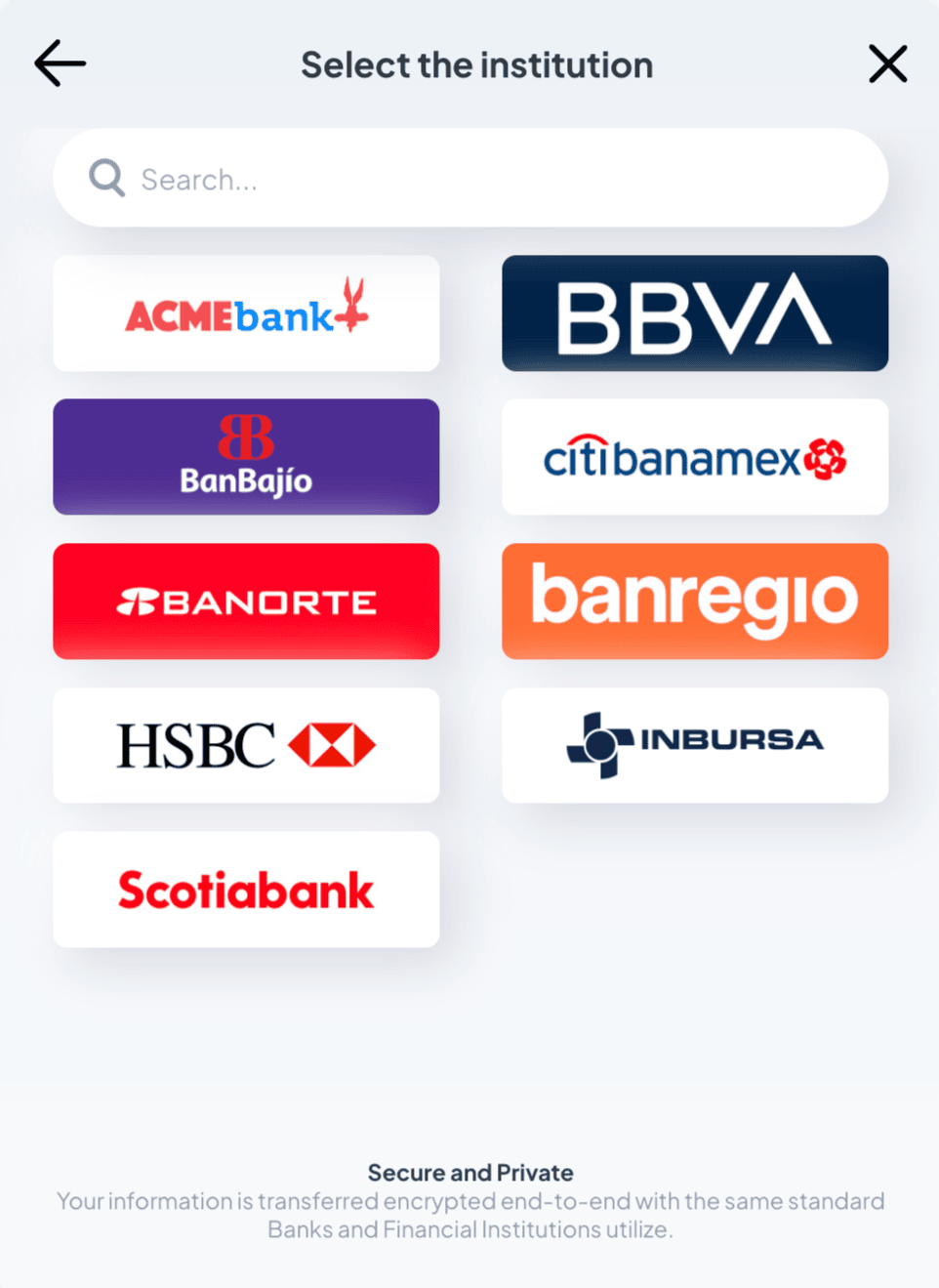 Syncfy Bank Details