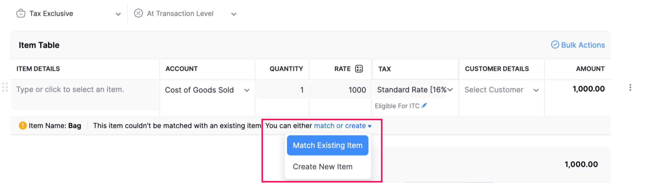 Match Transactions