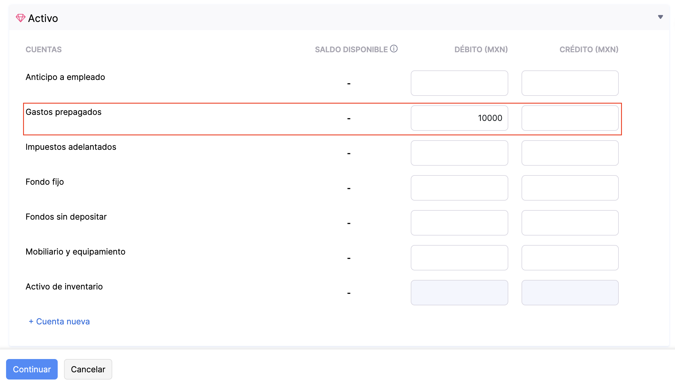 Anticipo de Proveedor