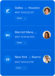 A representation of how tickets look in travel desk management.