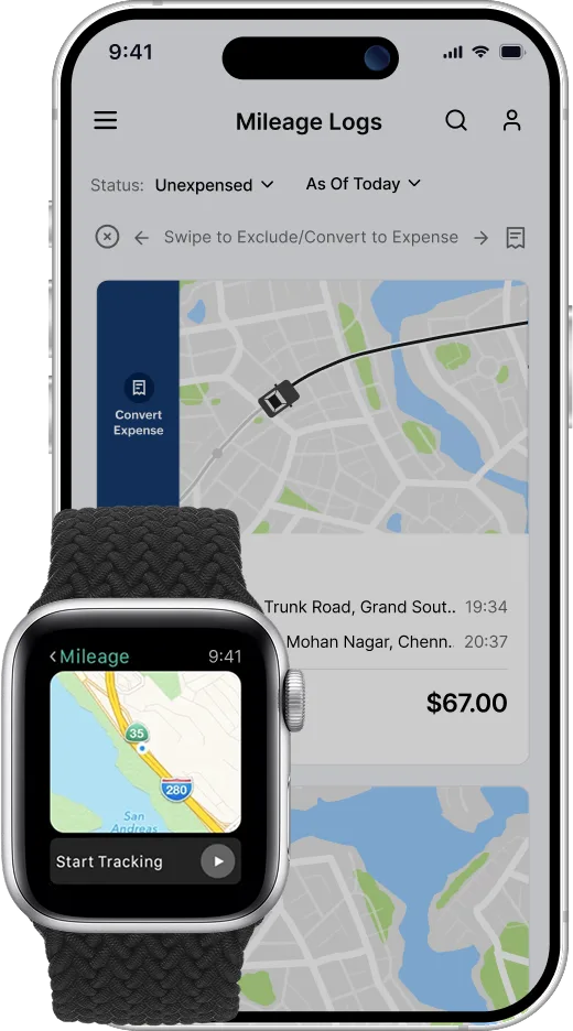 Mileage tracking in iWatch