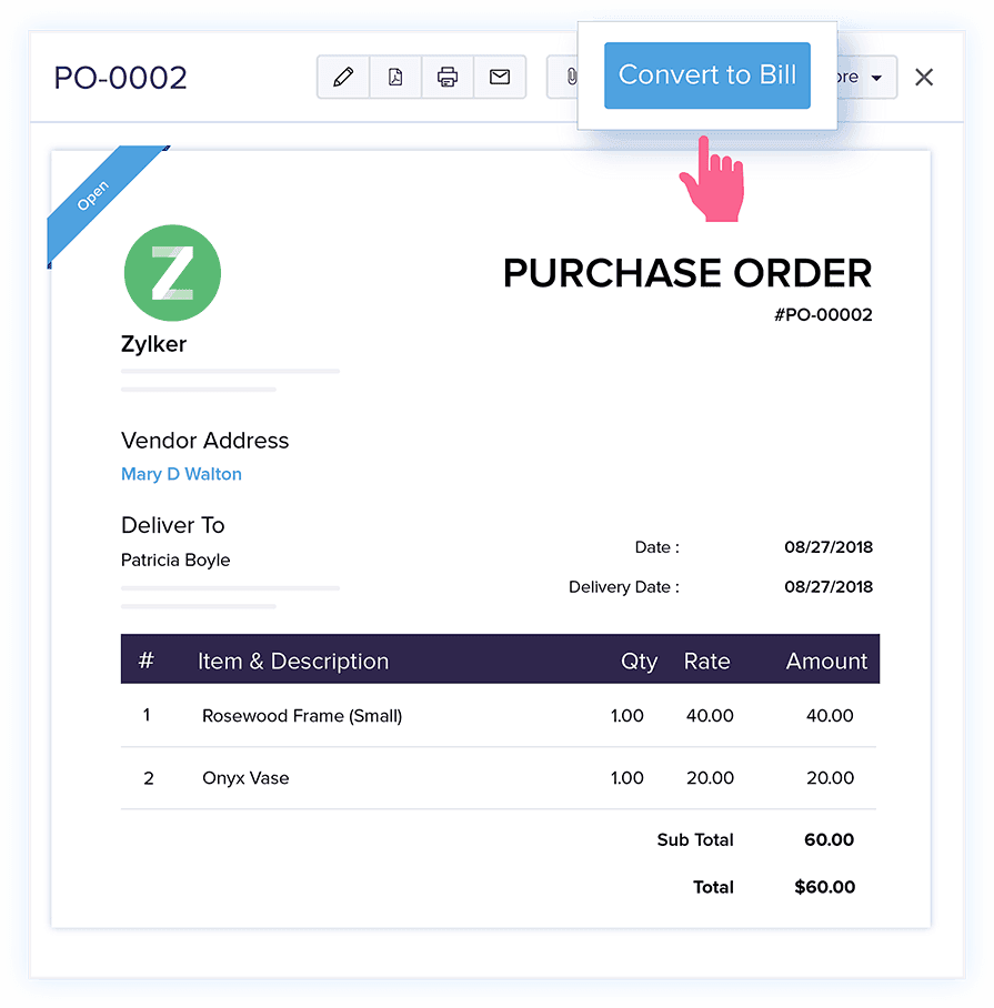 Factures à partir de bons d’achat – Logiciel de gestion de la facturation en ligne | Zoho Books