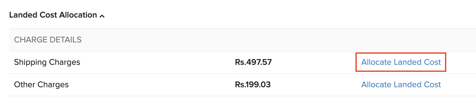 Allocate Landed Costs