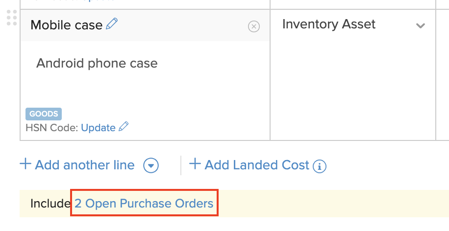 Add Purchase Order Details