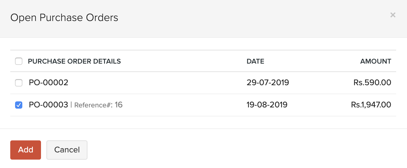 Add Purchase Order Details