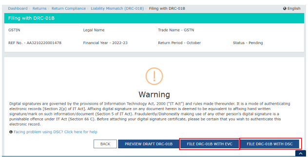 Choose the filing method