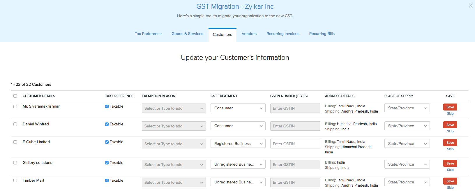 Enable GST Settings