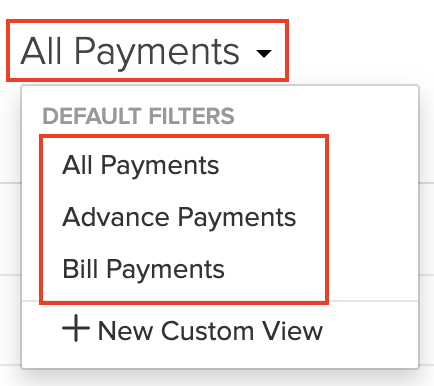 Filter Payments