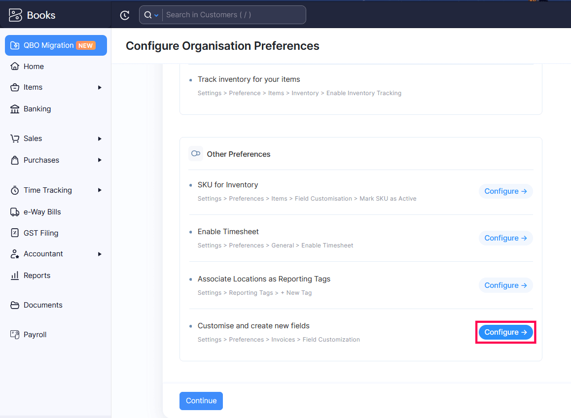 Click Configure