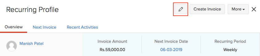 Edit Recurring Invoice