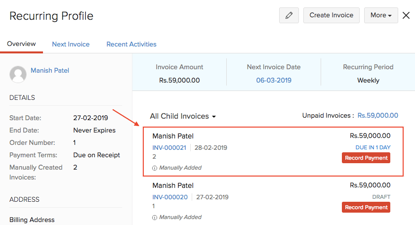 Select Invoice