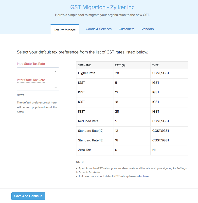 Enable GST Settings