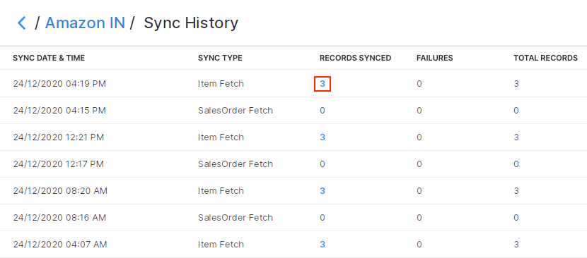 Sync History