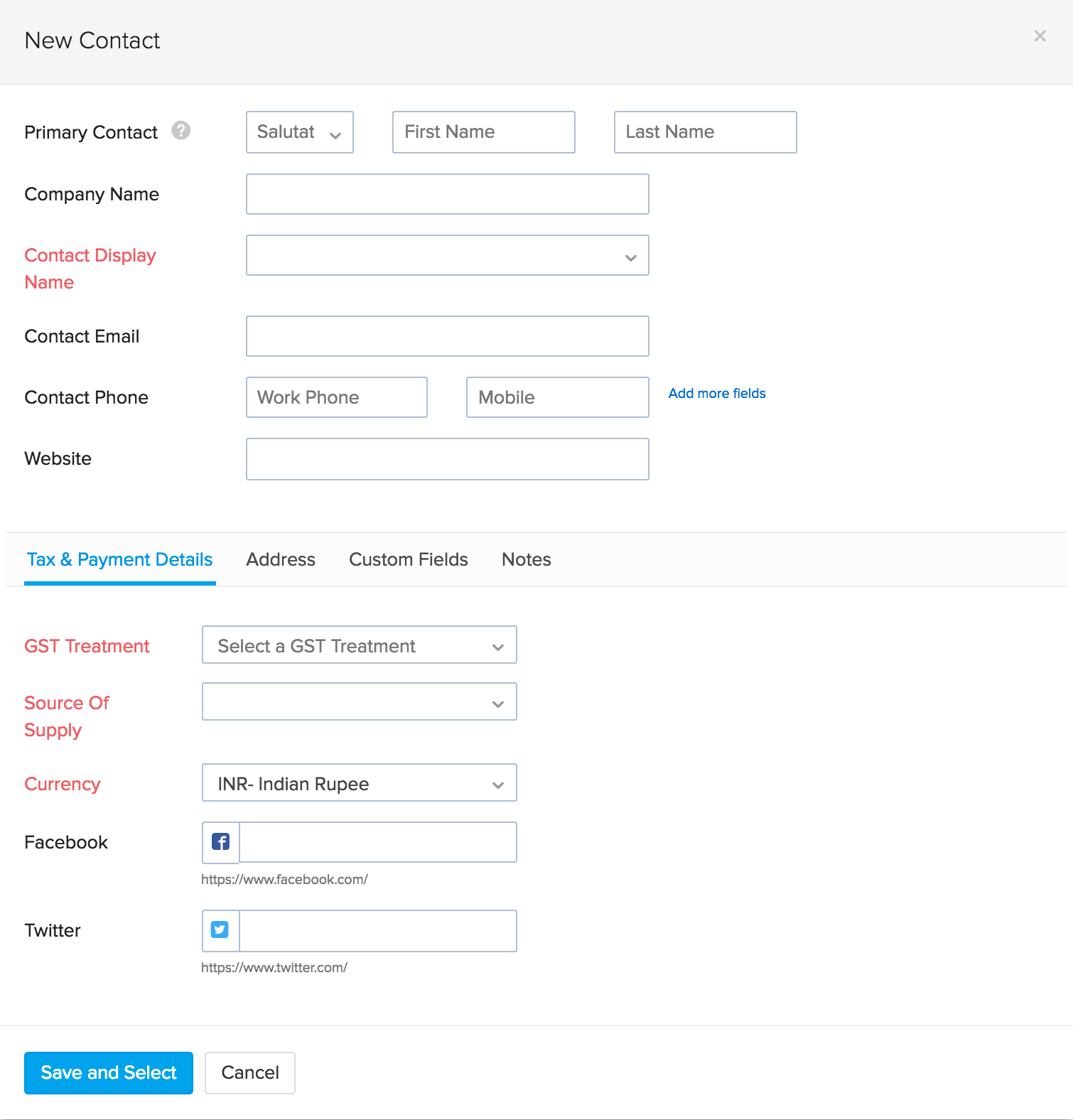 New contact window