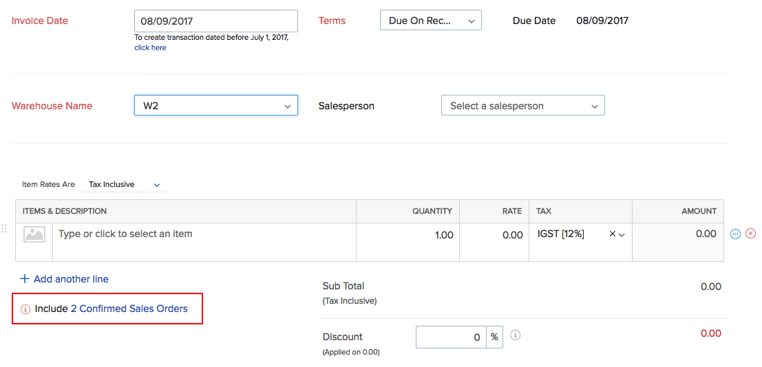 Include confirmed Sales order option in invoice