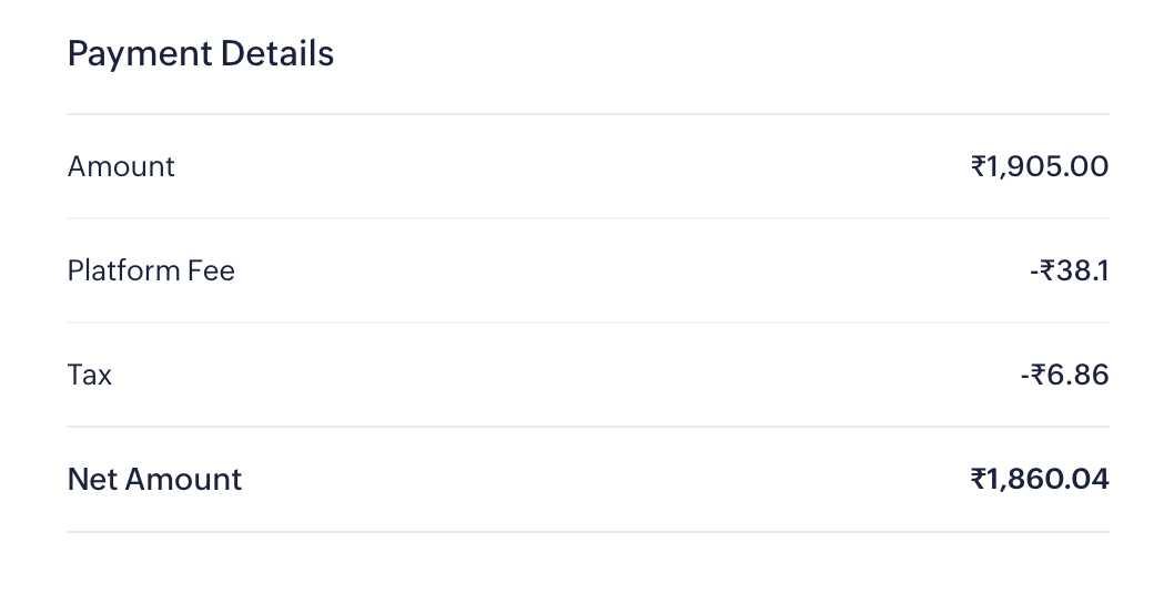 Payment Details