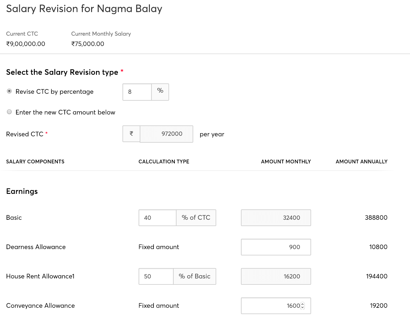 Salary Revision