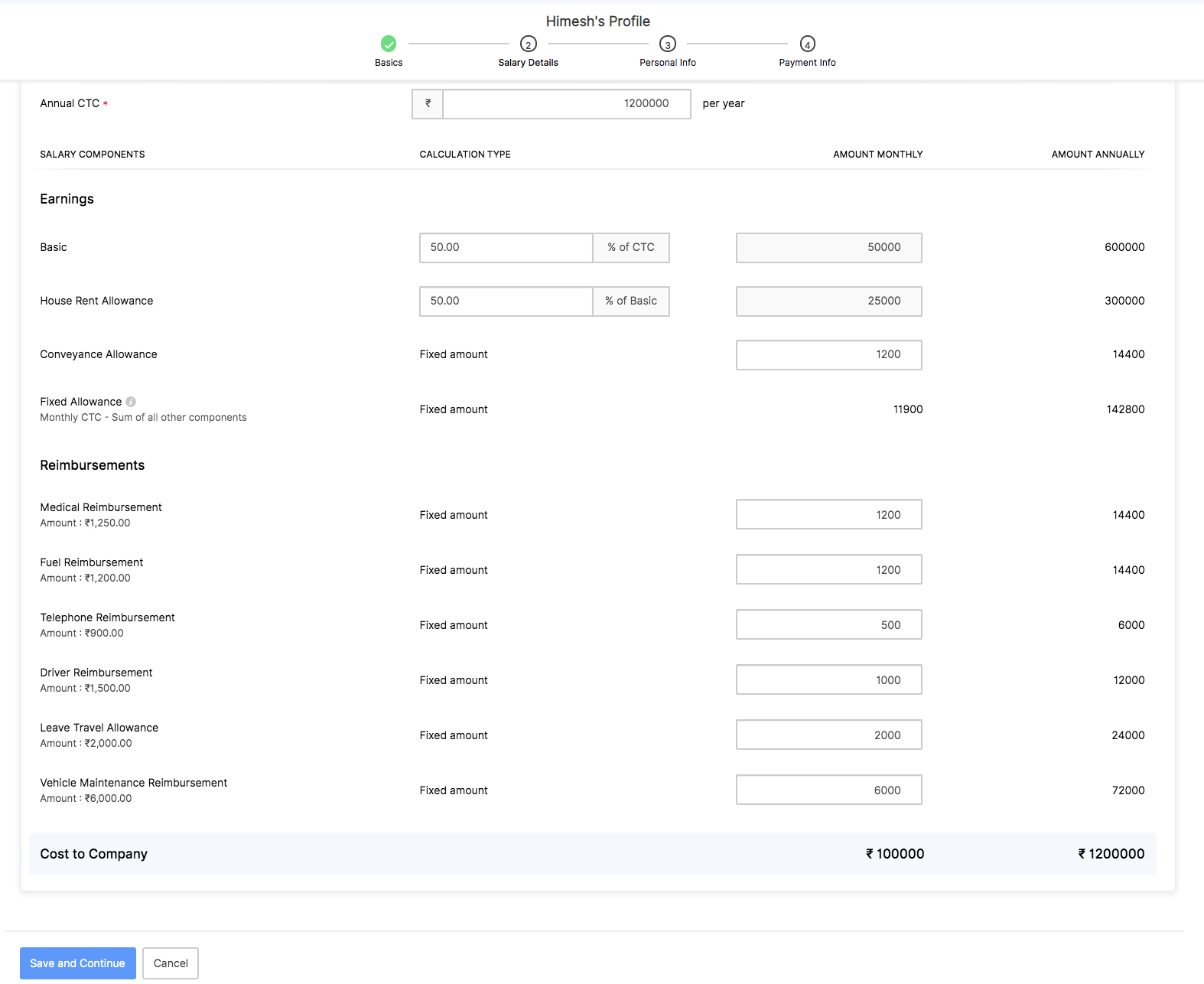 Salary Details