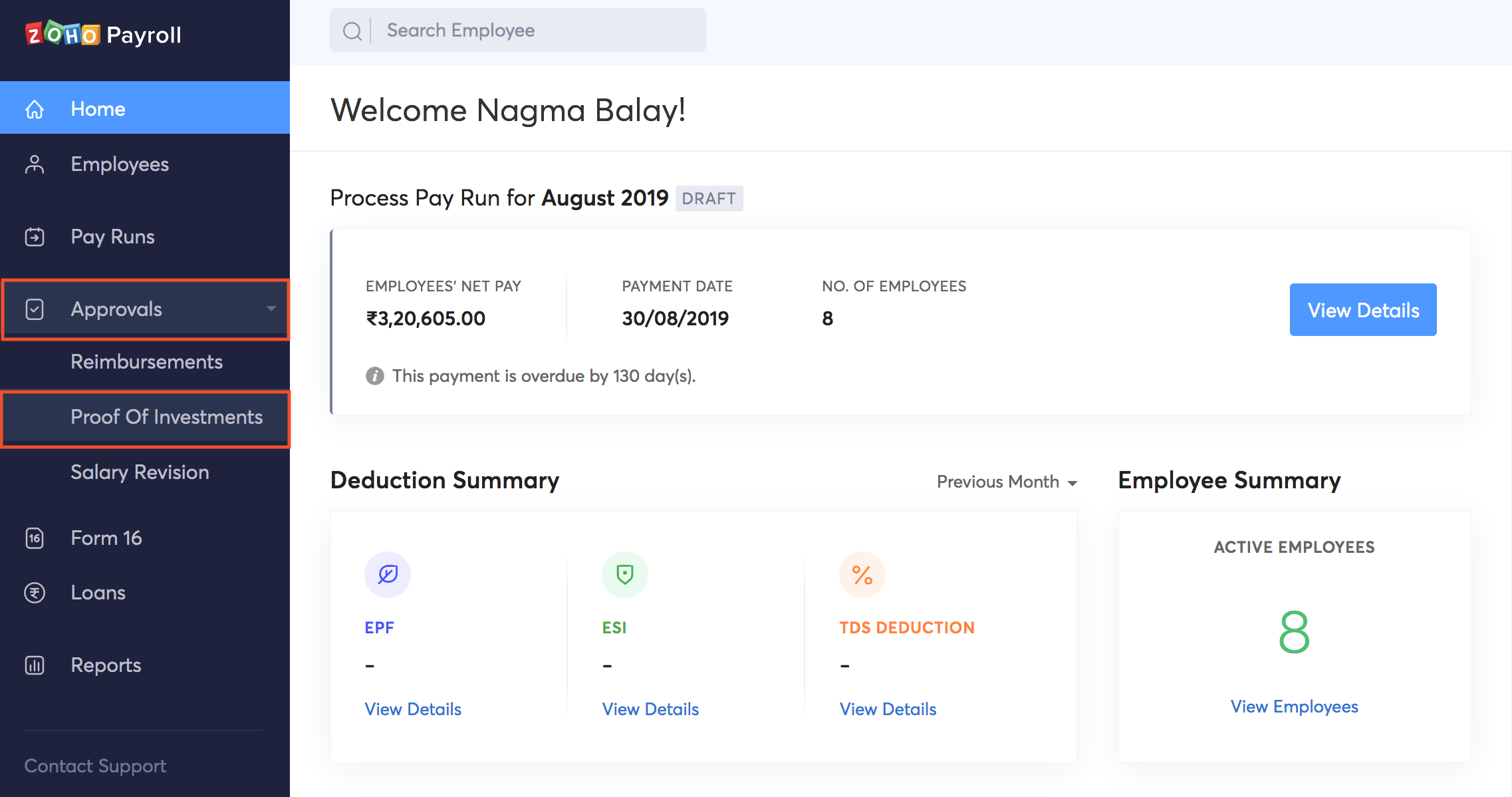 Approvals Tab