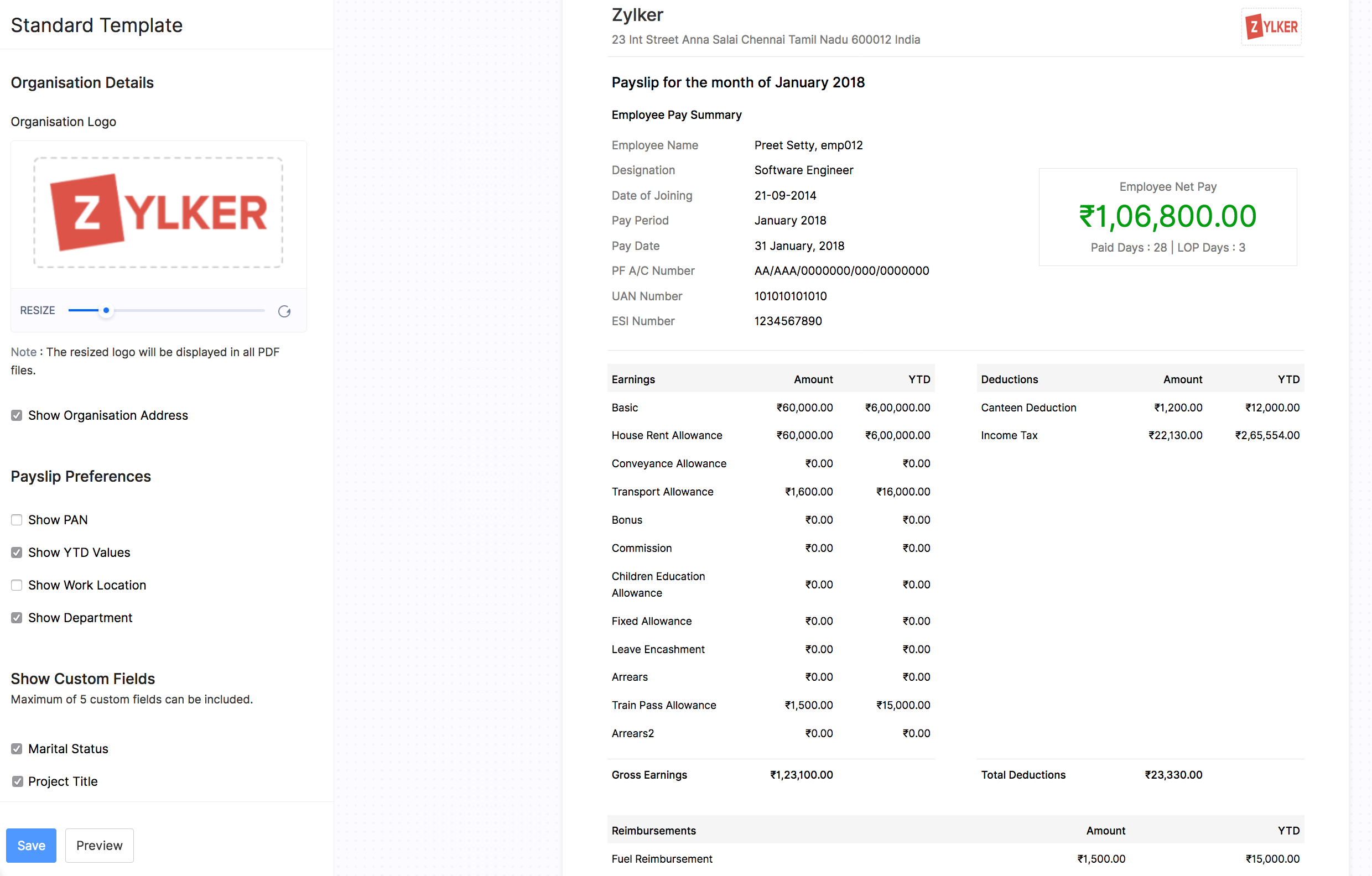 Payslip Template