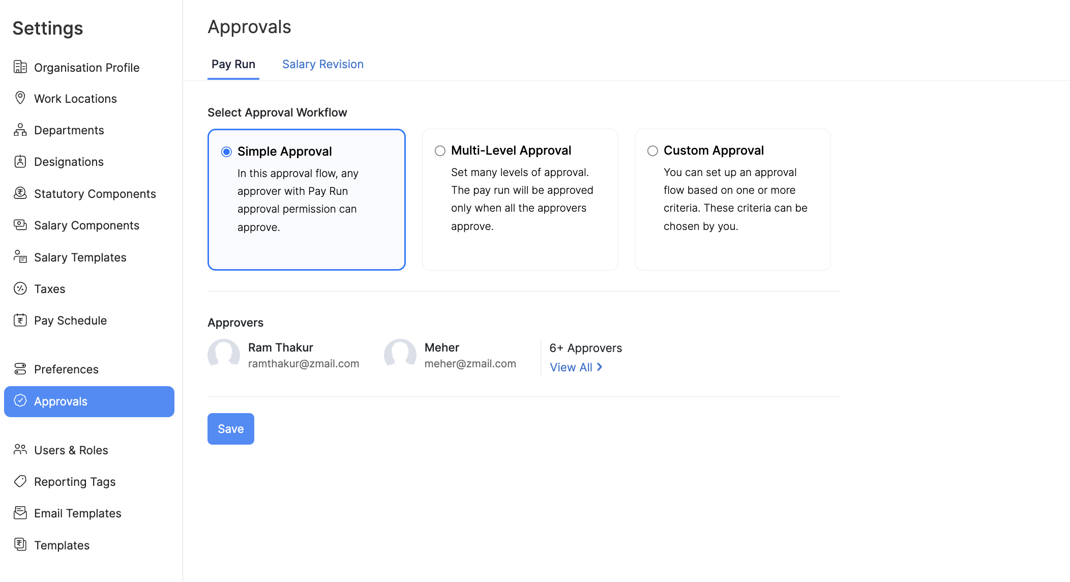 Configure Approvals