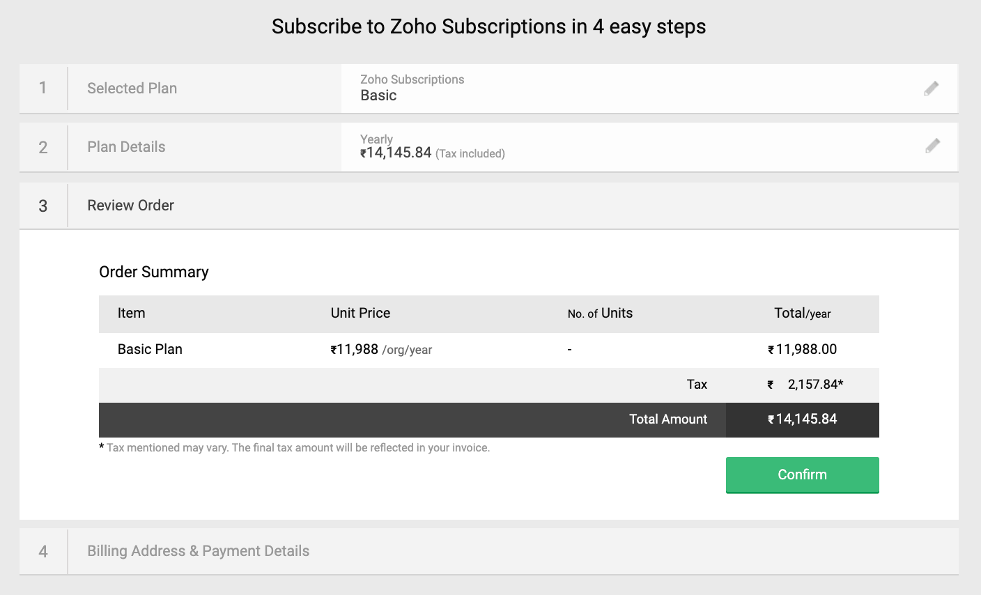Review Order