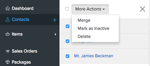 More Actions - Merge Contacts 1
