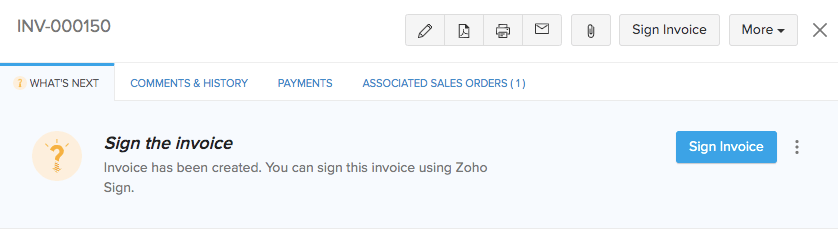Zoho Sign - Sign Invoice