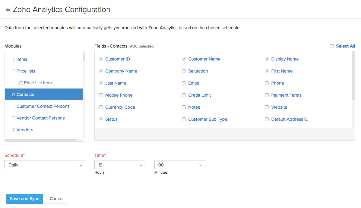 Choose Sync Settings