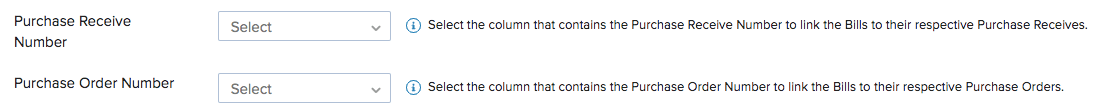 Map receives number and PO number