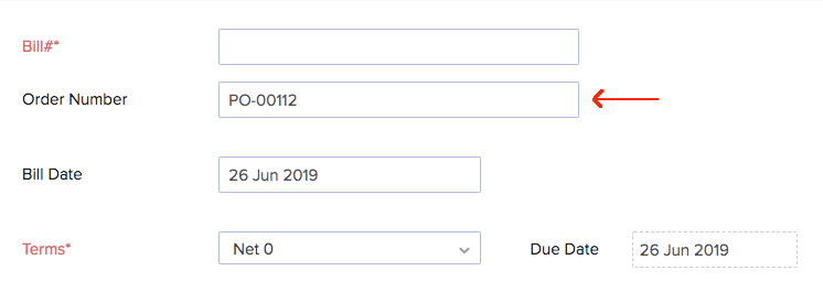 Linking bills to purchase order 1