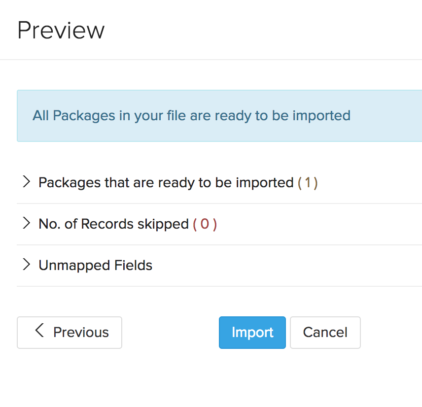 Preview import packages