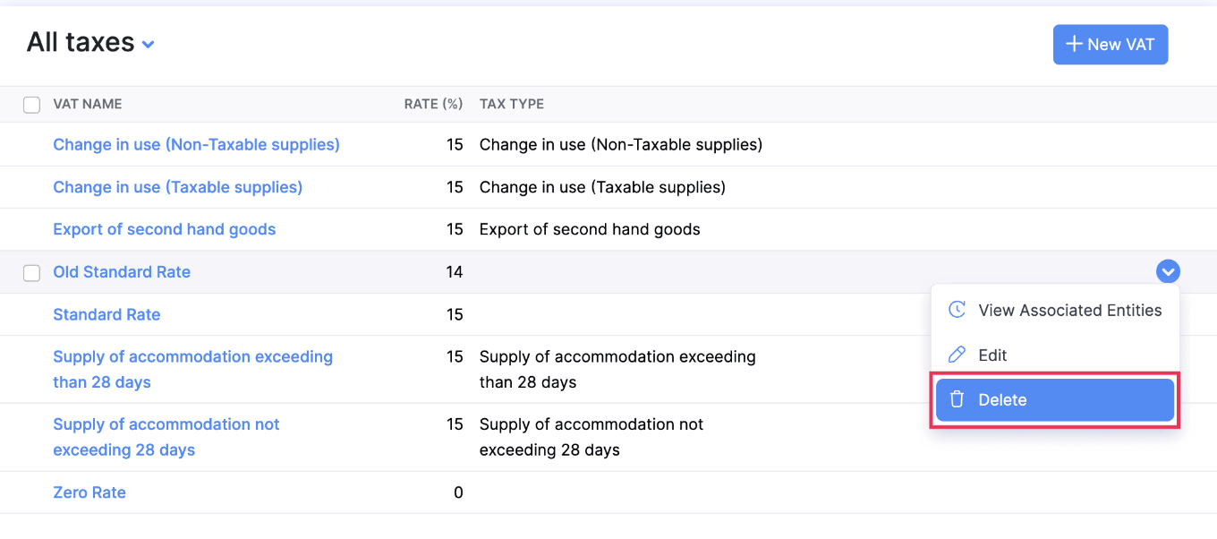 Delete VAT
