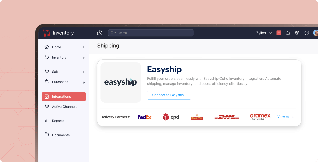 Dashboard - Easyship | Zoho Inventory