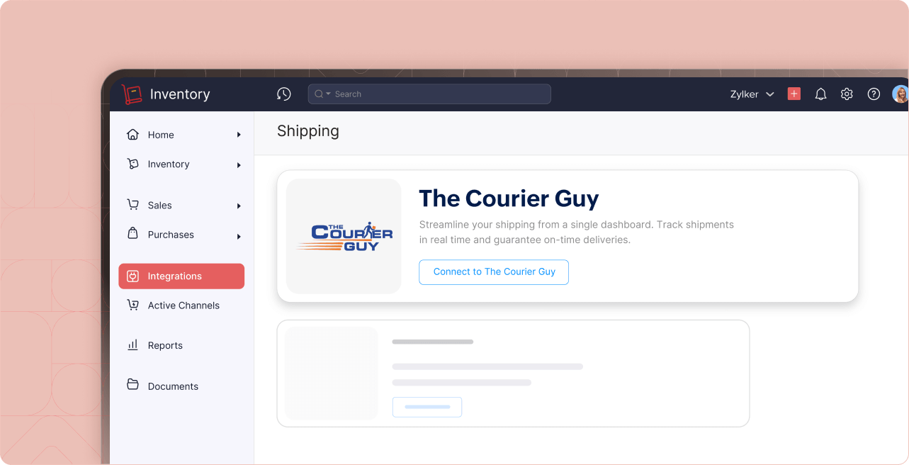 Dashboard - The Courier Guy | Zoho Inventory