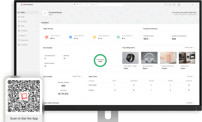 Zoho Inventory on Windows desktop