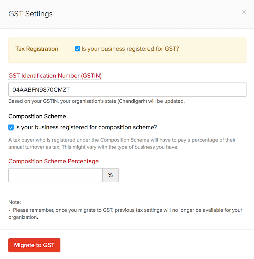 Enable GST Settings