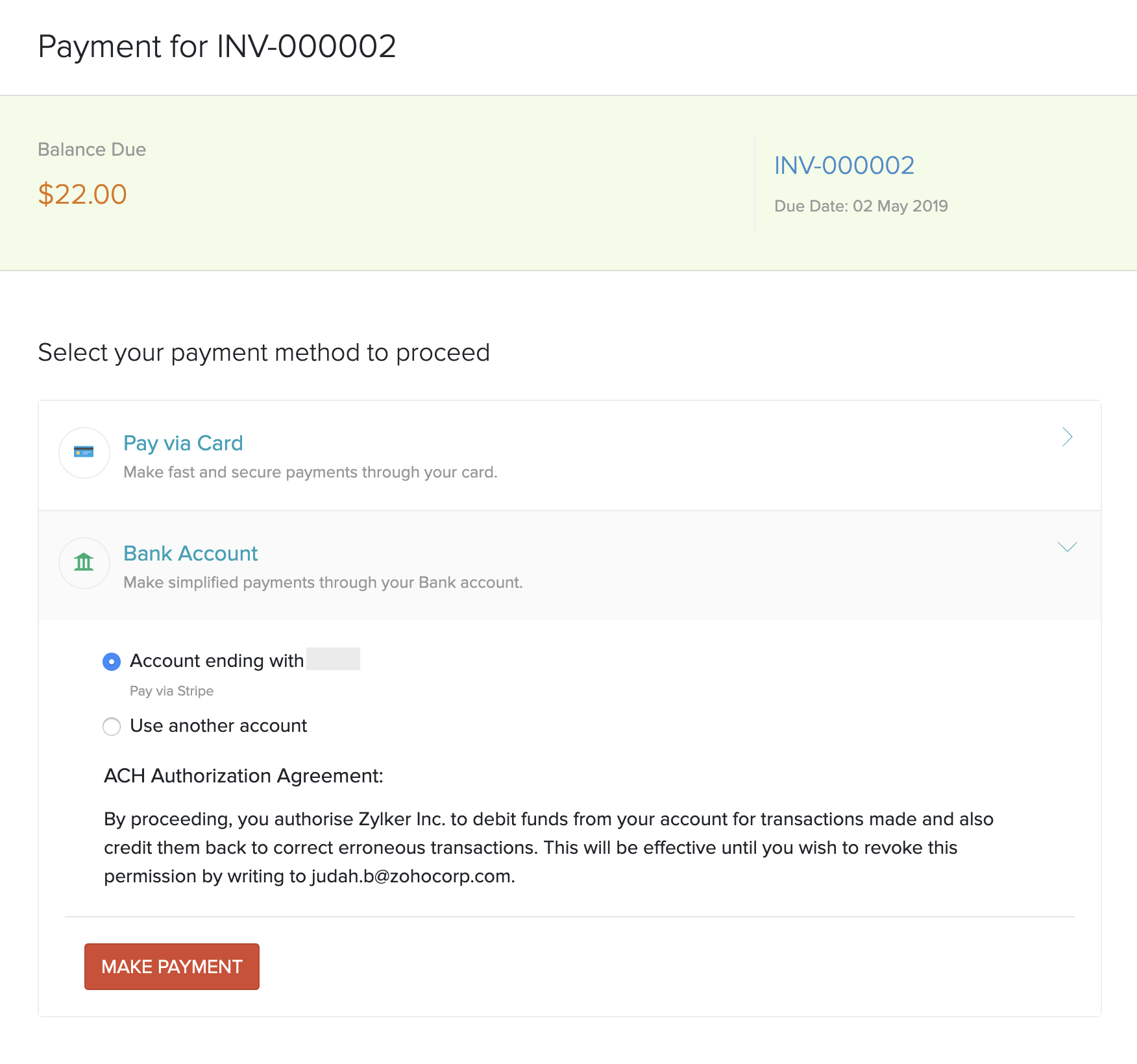 Make Stripe Payment