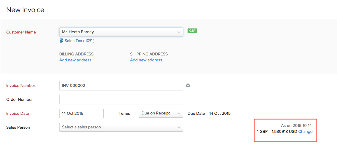 Exhange Rate Transaction