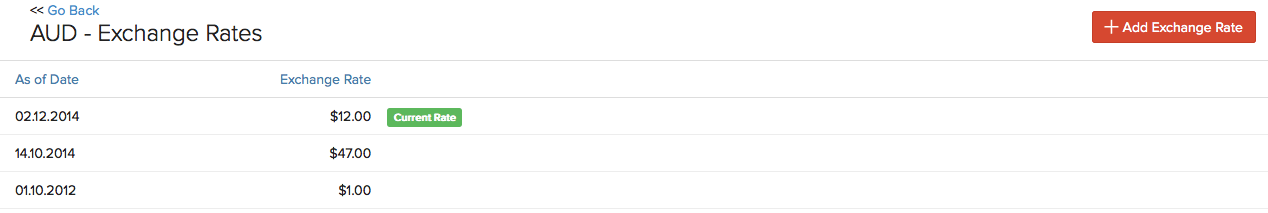 View Exchange rates