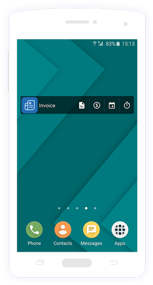 Set Android Invoicing App in Widget - Zoho Invoice