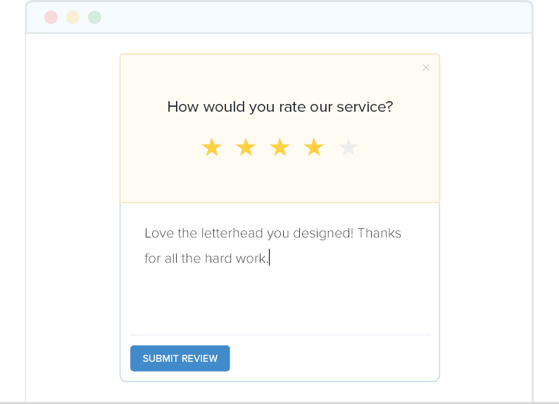 Receive Client Review through Customer Portal
