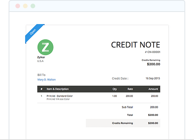 Use Credit Notes and Manage Credits and Refunds Easily - Zoho Invoice
