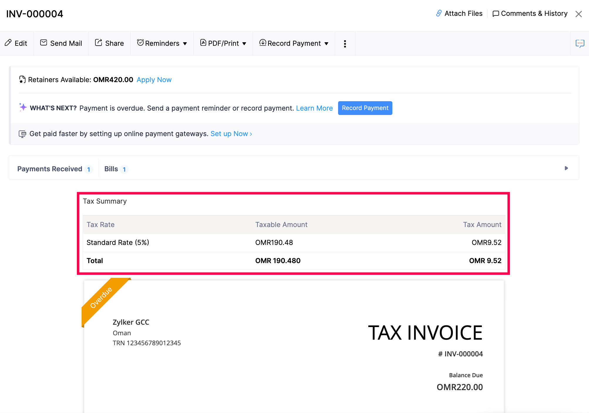 Tax Summary