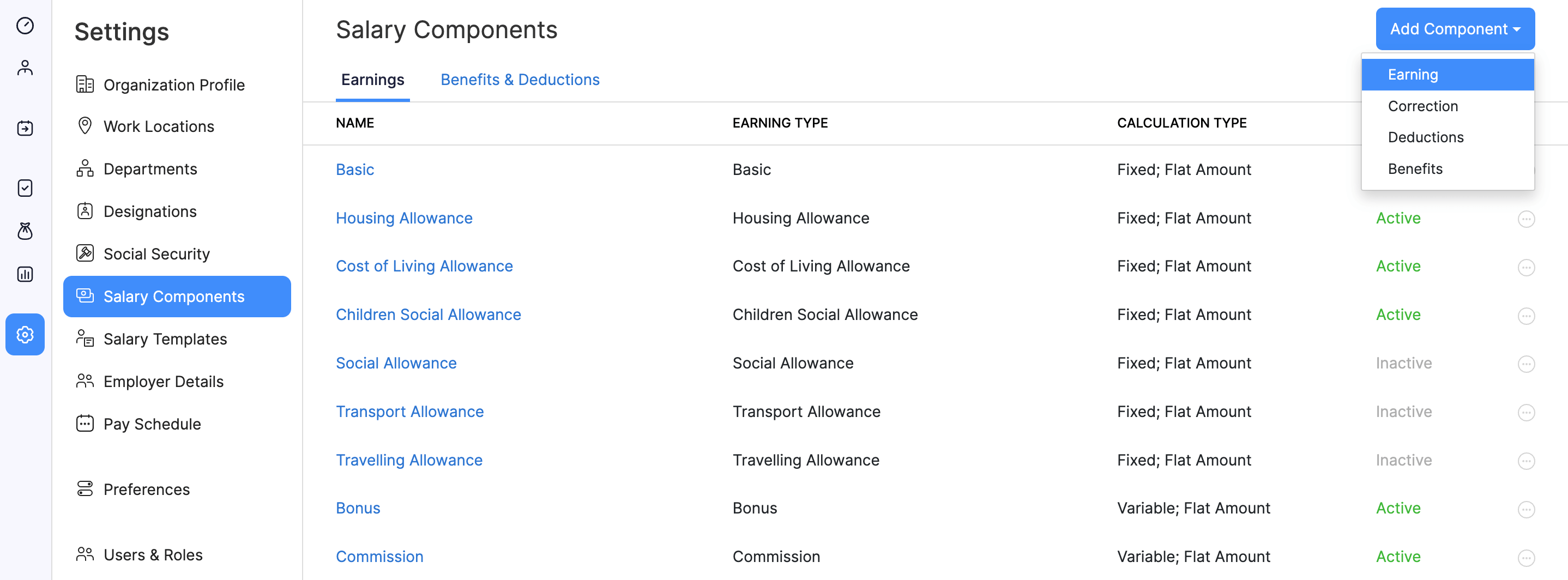 Salary Components