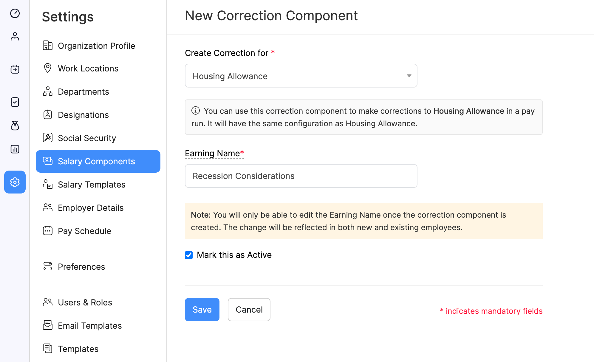 Salary Components