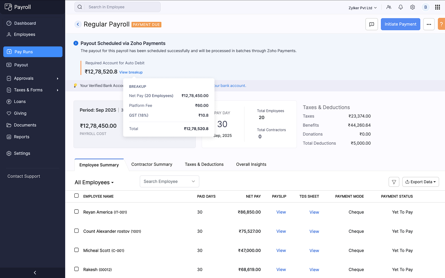 Zoho Payroll